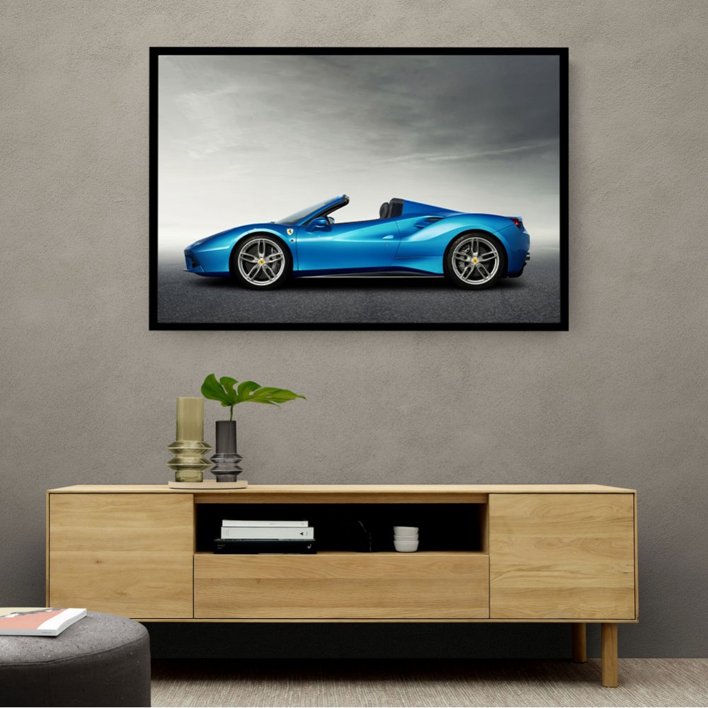 Ferrari 488 Spider in Blue 3 Wall Art