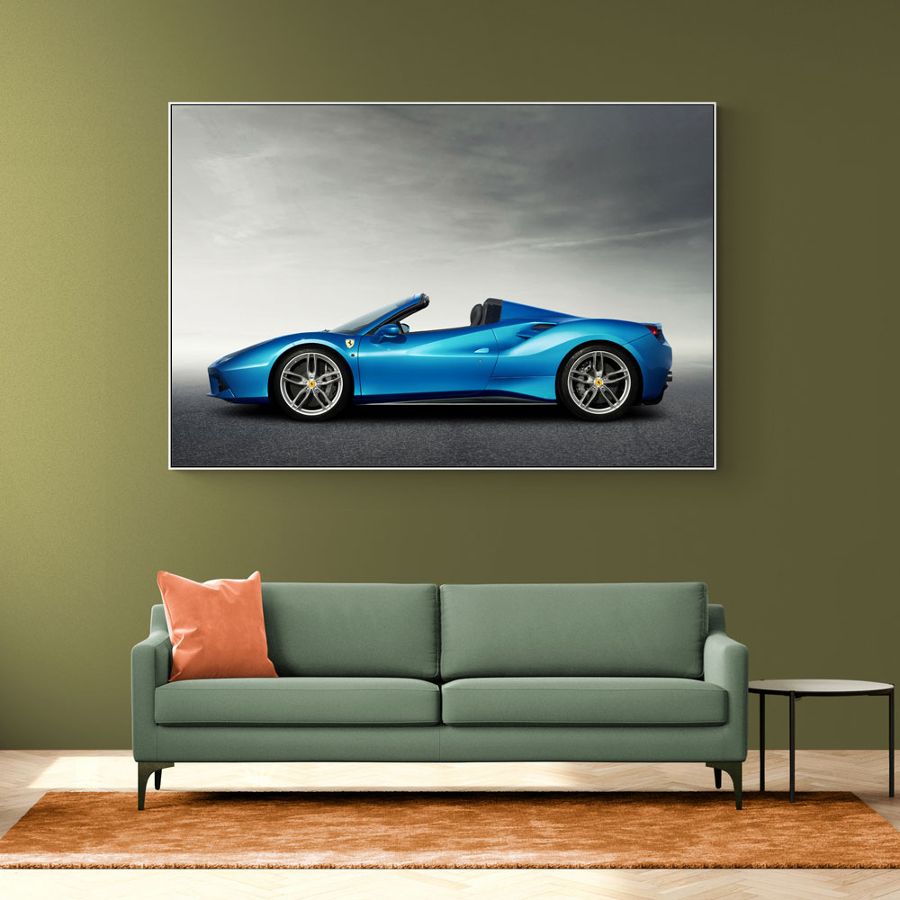 Ferrari 488 Spider in Blue 3 Wall Art