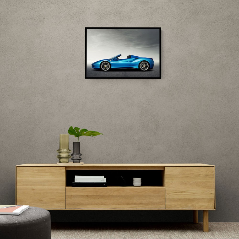 Ferrari 488 Spider in Blue 3 Wall Art