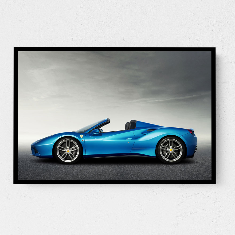 Ferrari 488 Spider in Blue 3 Wall Art