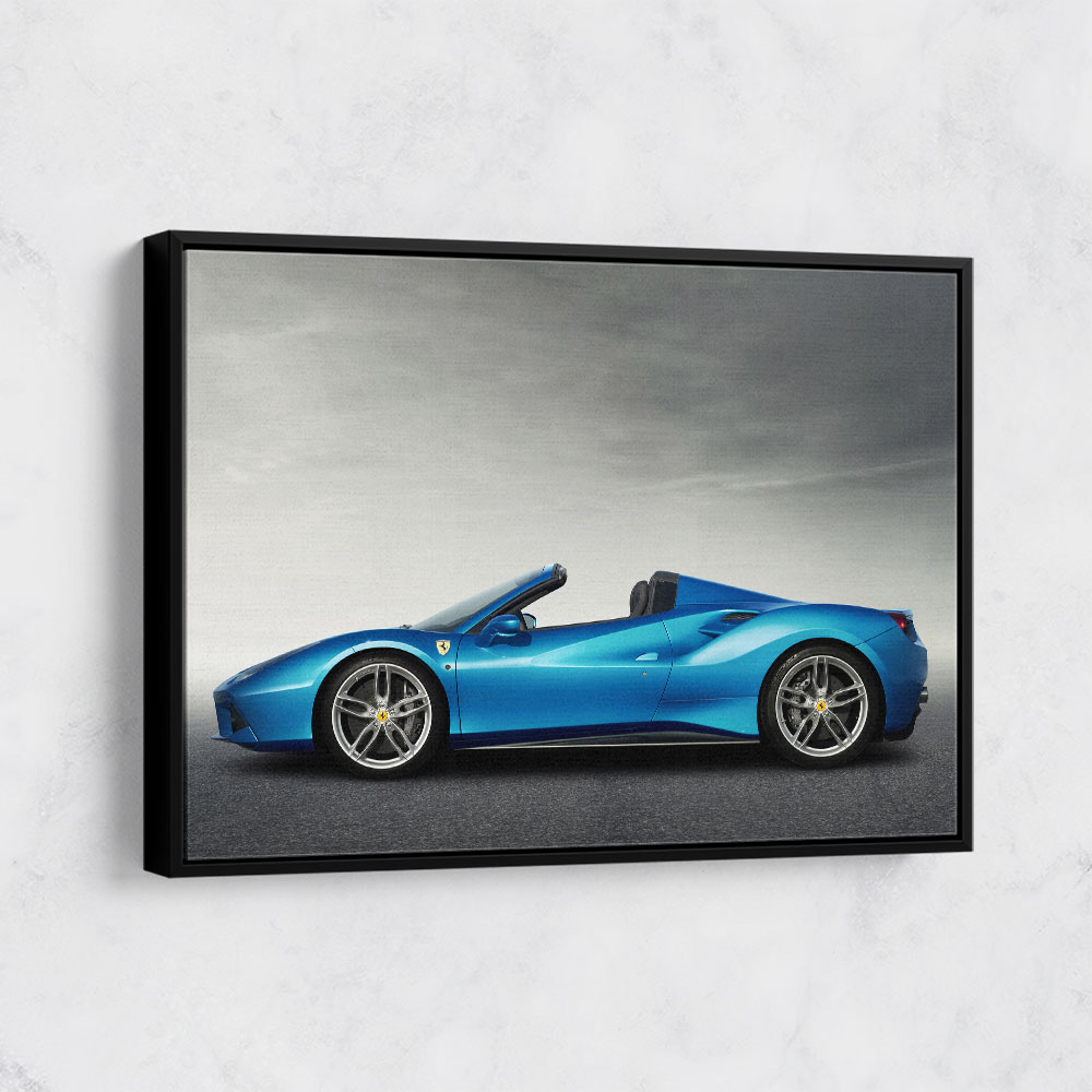 Ferrari 488 Spider in Blue 3 Wall Art