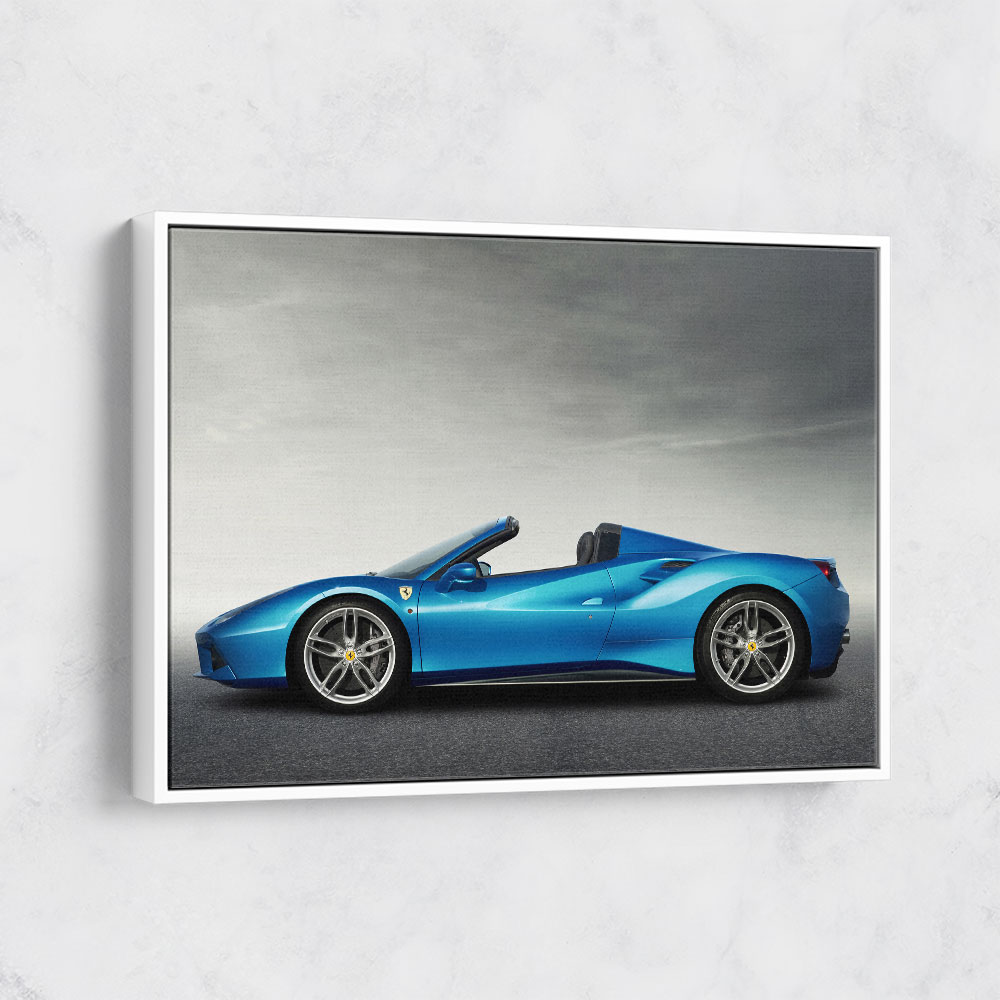 Ferrari 488 Spider in Blue 3 Wall Art