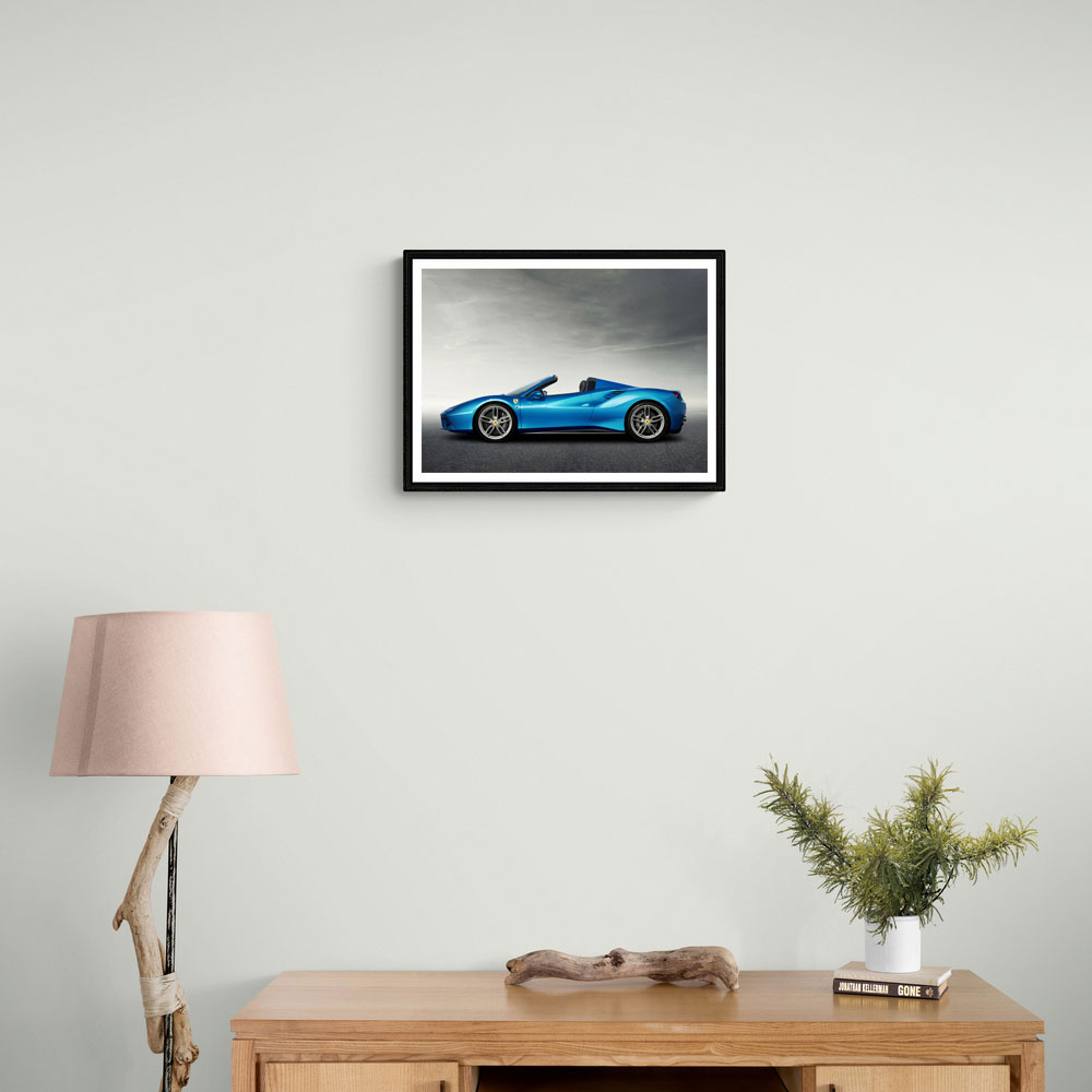 Ferrari 488 Spider in Blue 3 Wall Art