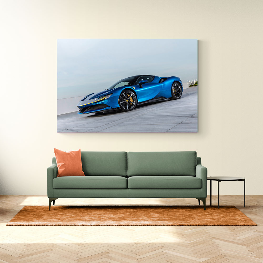 Ferrari SF90 Stradale Blue Wall Art