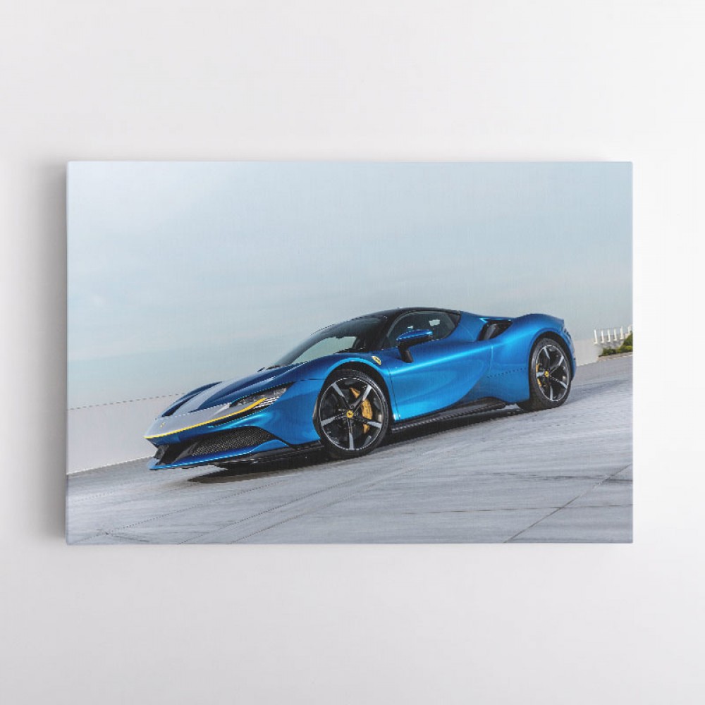 Ferrari SF90 Stradale Blue Wall Art