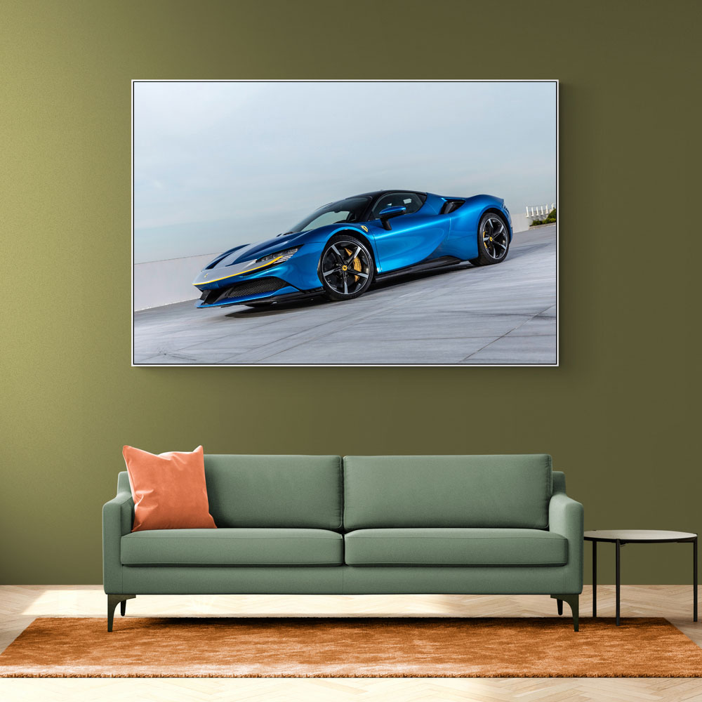 Ferrari SF90 Stradale Blue Wall Art