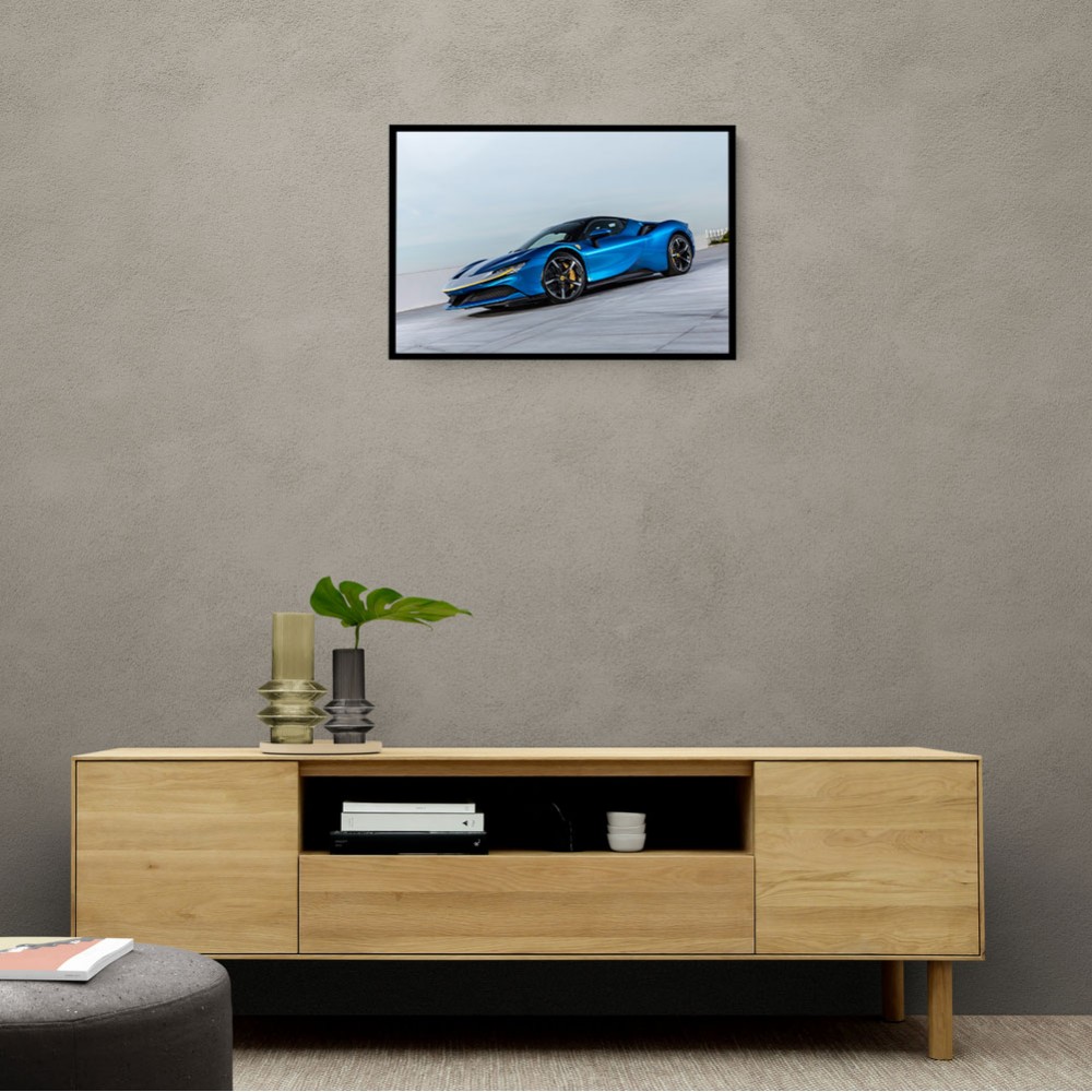 Ferrari SF90 Stradale Blue Wall Art