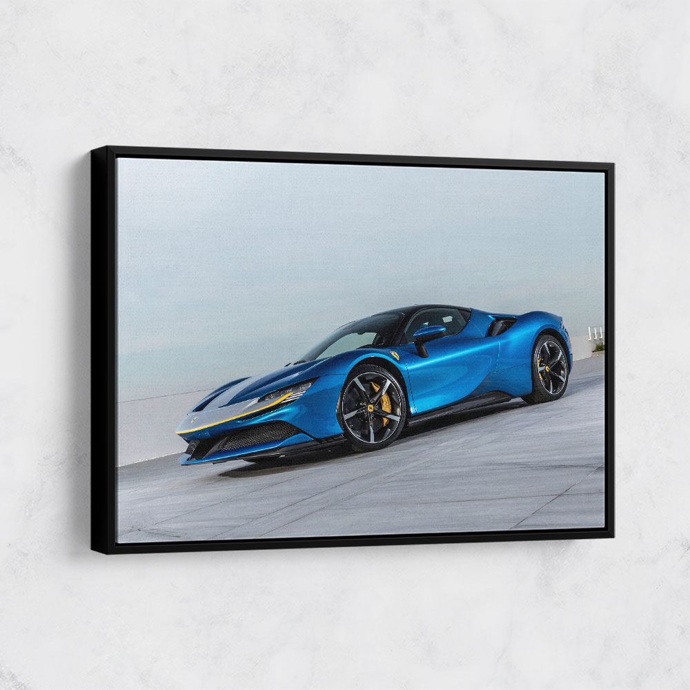 Ferrari SF90 Stradale Blue Wall Art