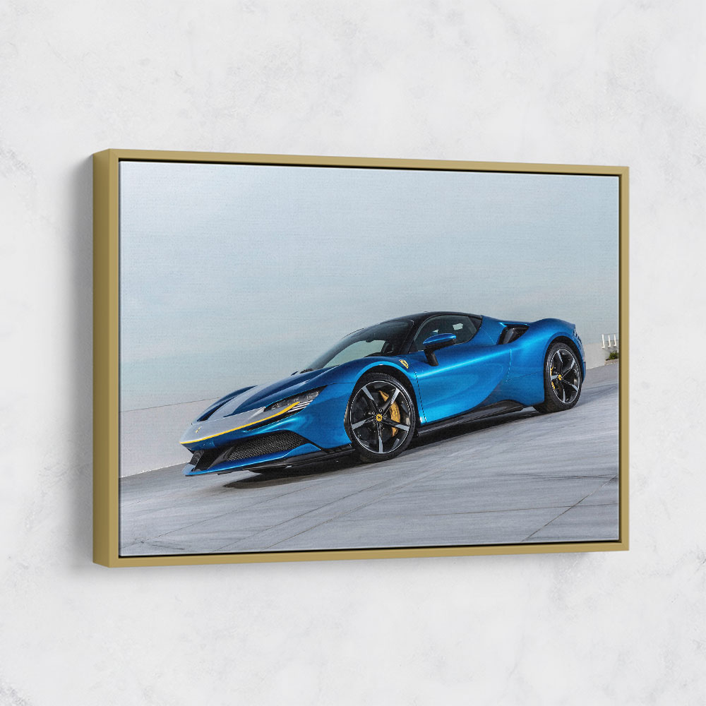 Ferrari SF90 Stradale Blue Wall Art