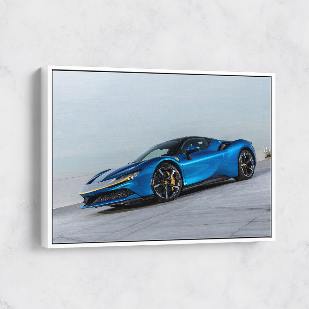 Ferrari SF90 Stradale Blue Wall Art