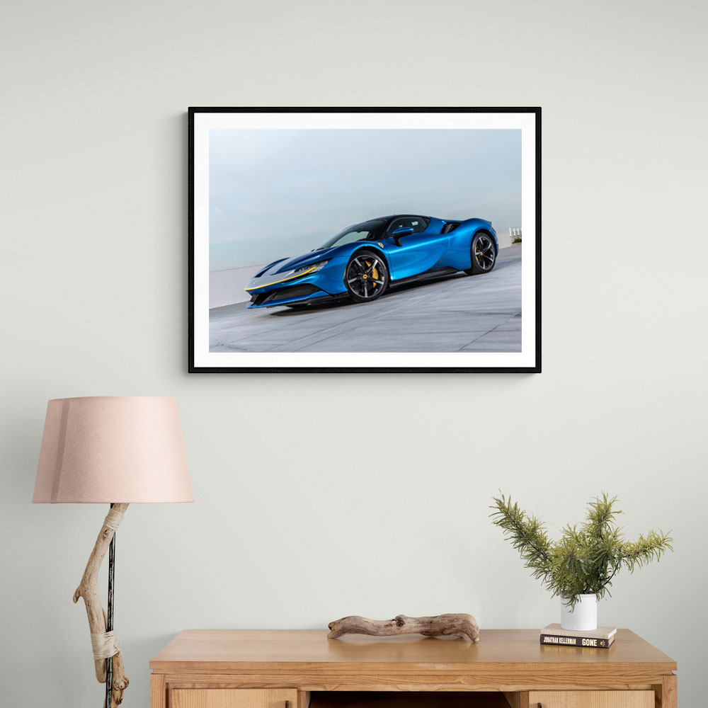 Ferrari SF90 Stradale Blue Wall Art