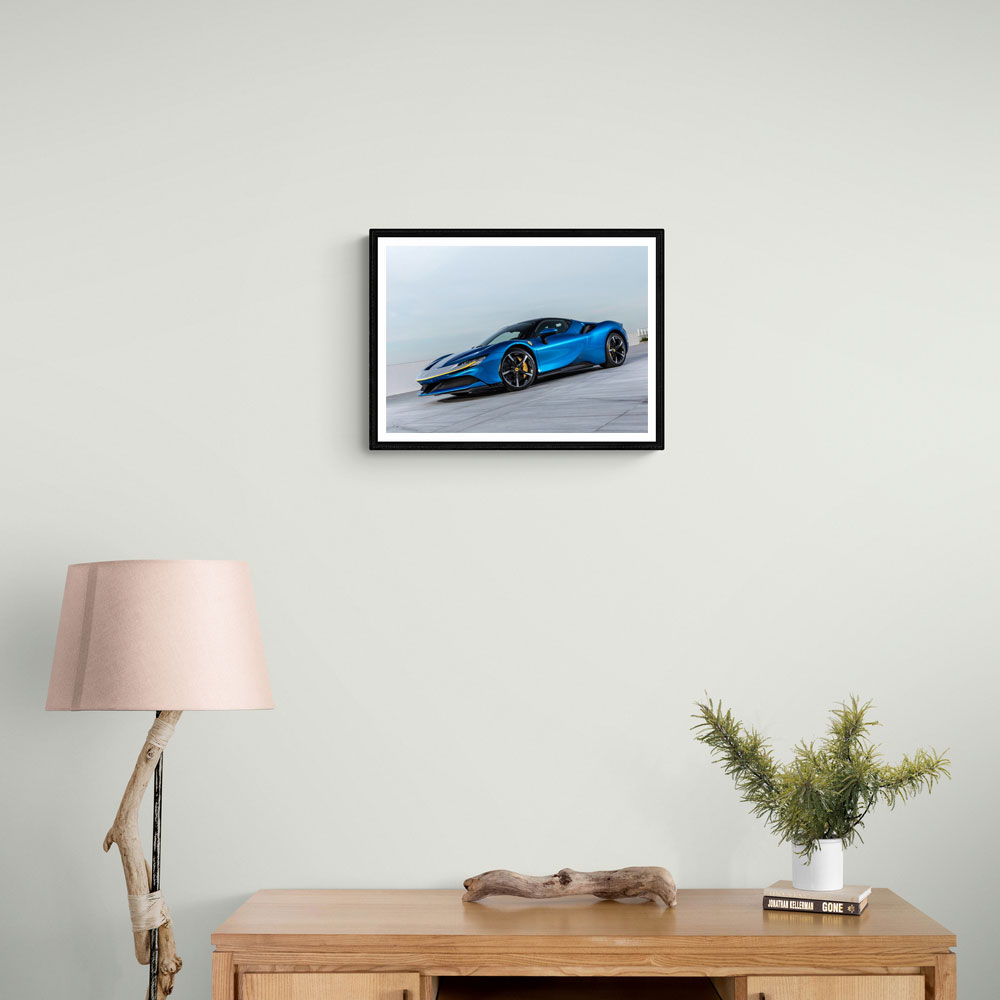 Ferrari SF90 Stradale Blue Wall Art