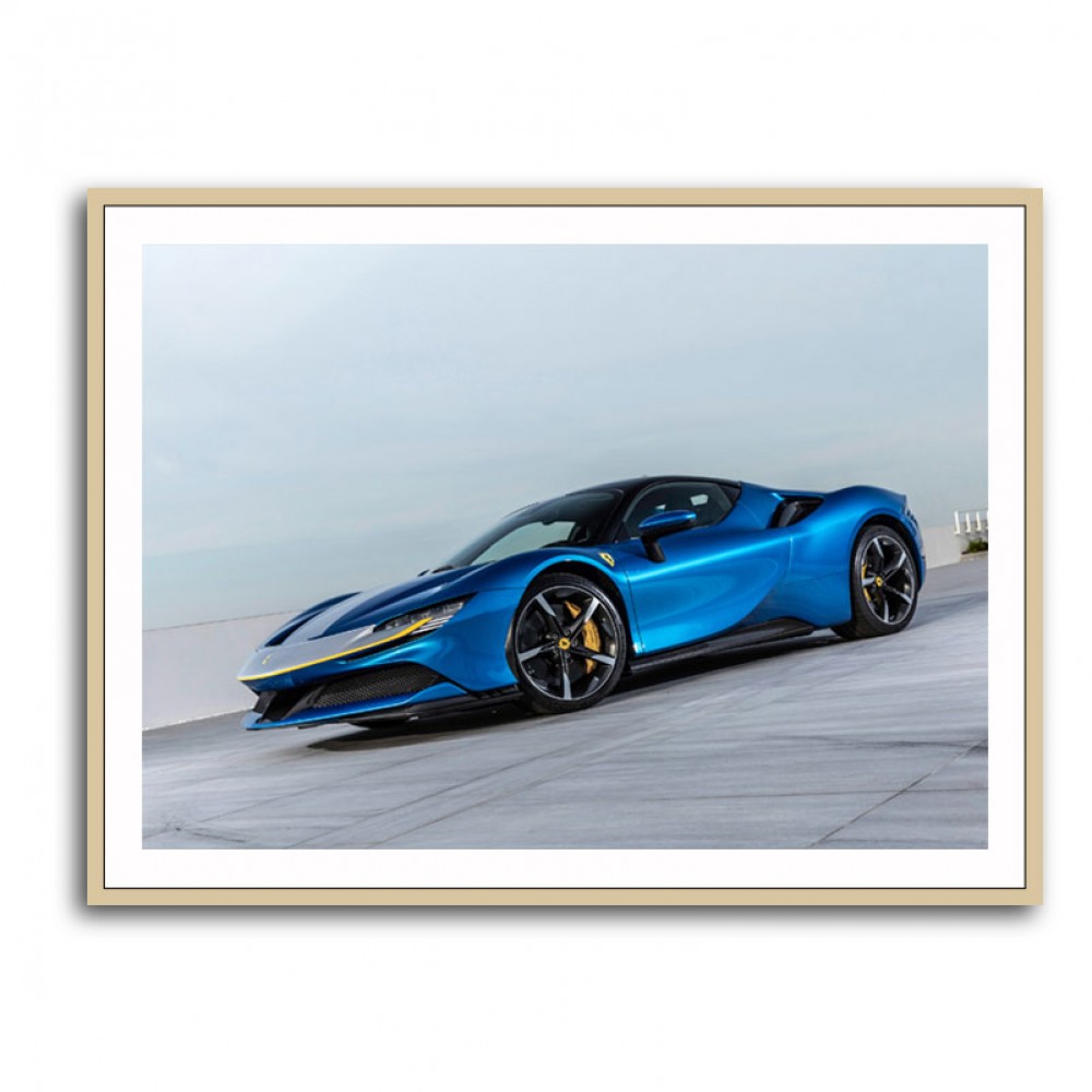 Ferrari SF90 Stradale Blue Wall Art