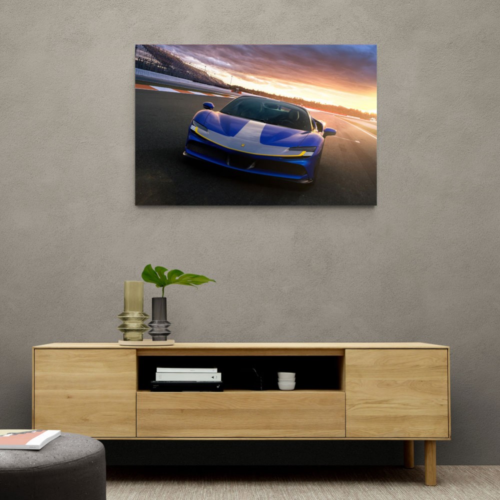 Ferrari SF90 Spider Blue Wall Art