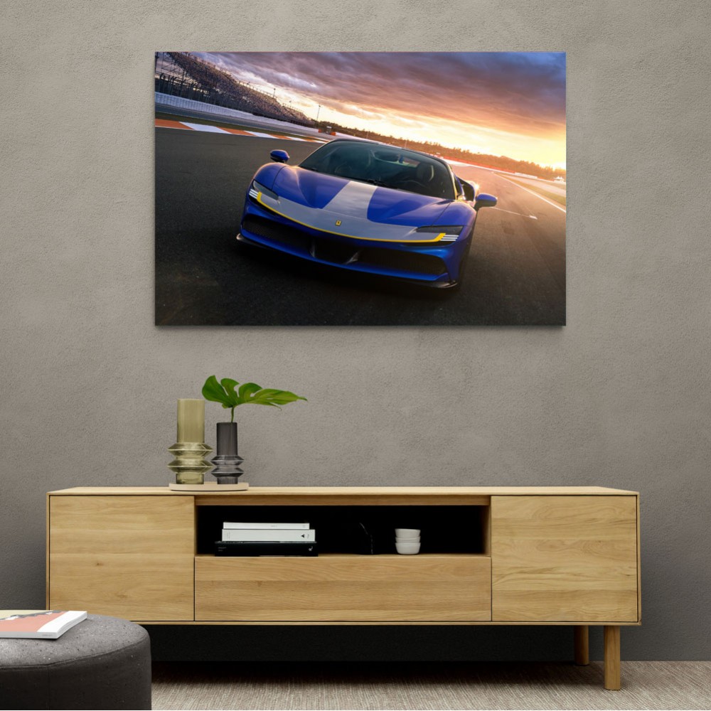 Ferrari SF90 Spider Blue Wall Art