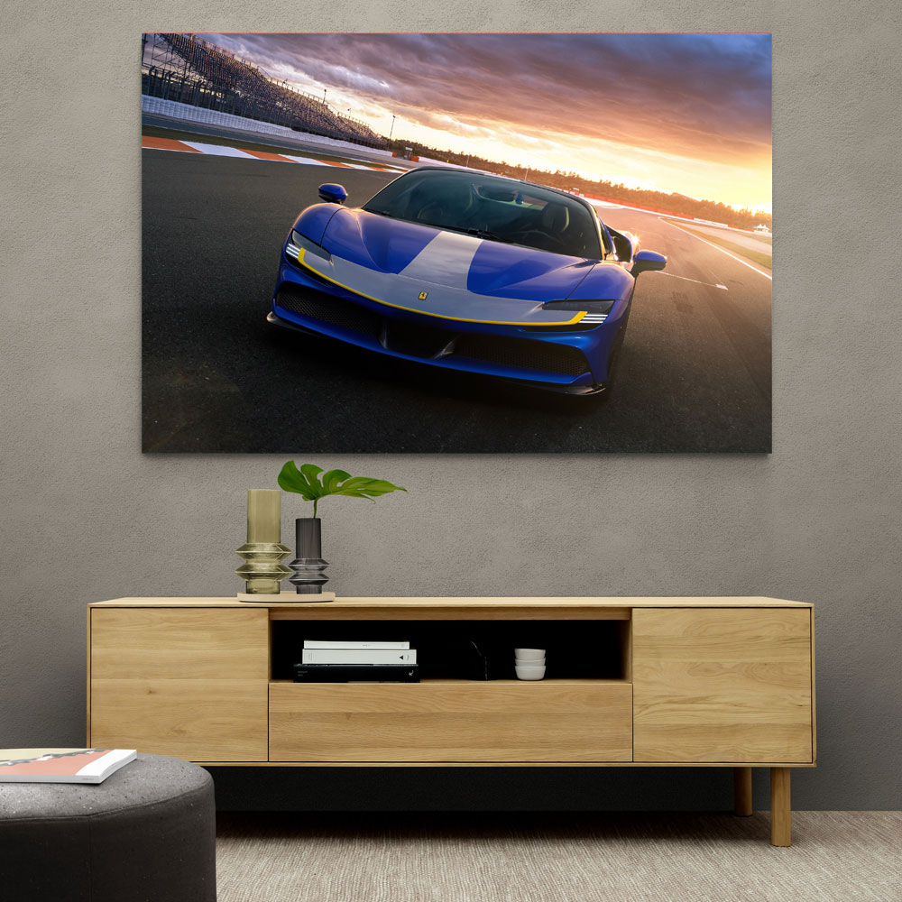 Ferrari SF90 Spider Blue Wall Art