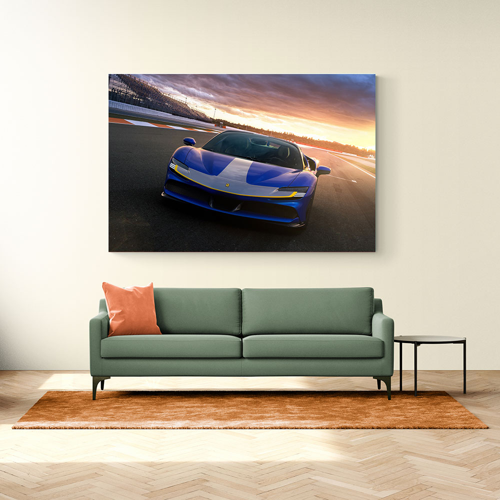 Ferrari SF90 Spider Blue Wall Art