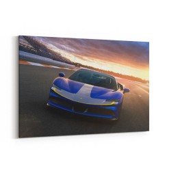 Ferrari SF90 Spider Blue Wall Art