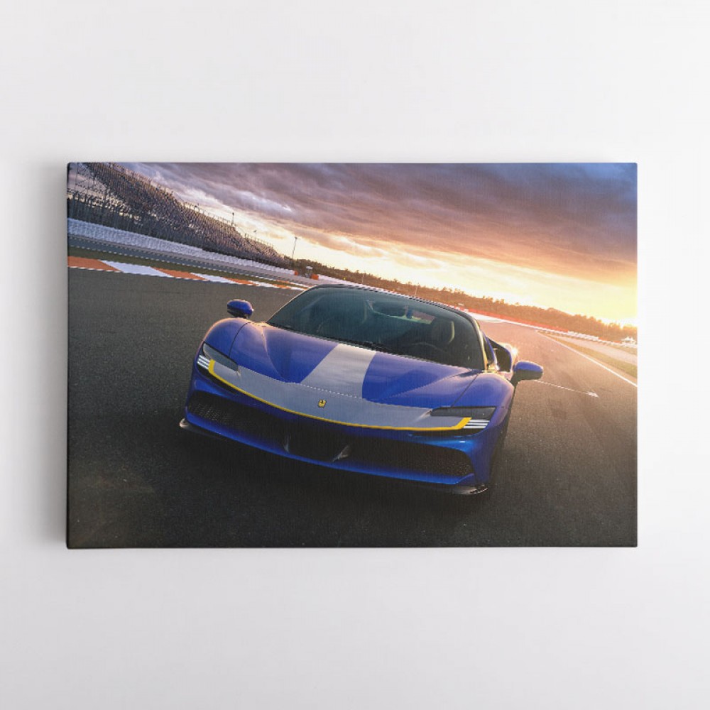 Ferrari SF90 Spider Blue Wall Art