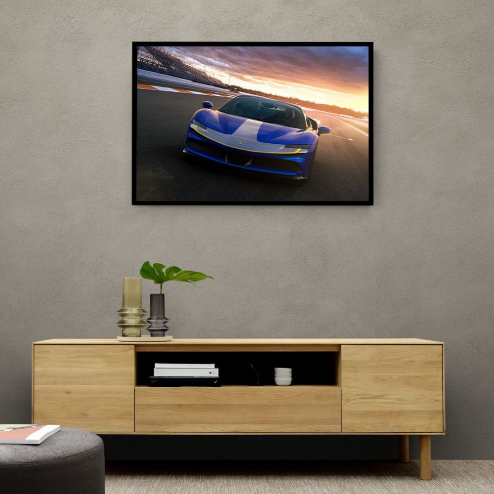 Ferrari SF90 Spider Blue Wall Art