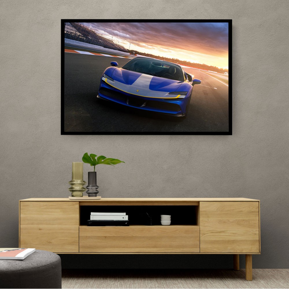 Ferrari SF90 Spider Blue Wall Art