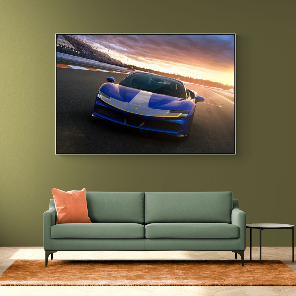 Ferrari SF90 Spider Blue Wall Art