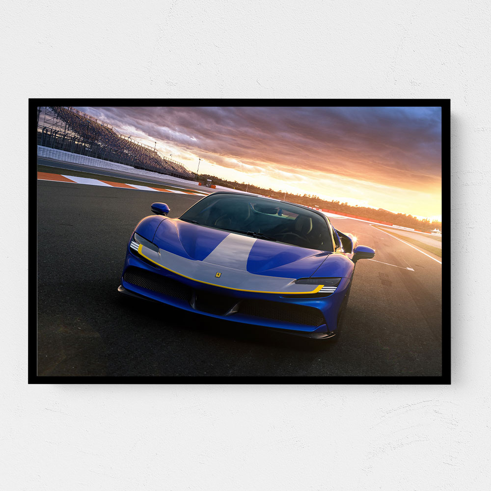 Ferrari SF90 Spider Blue Wall Art