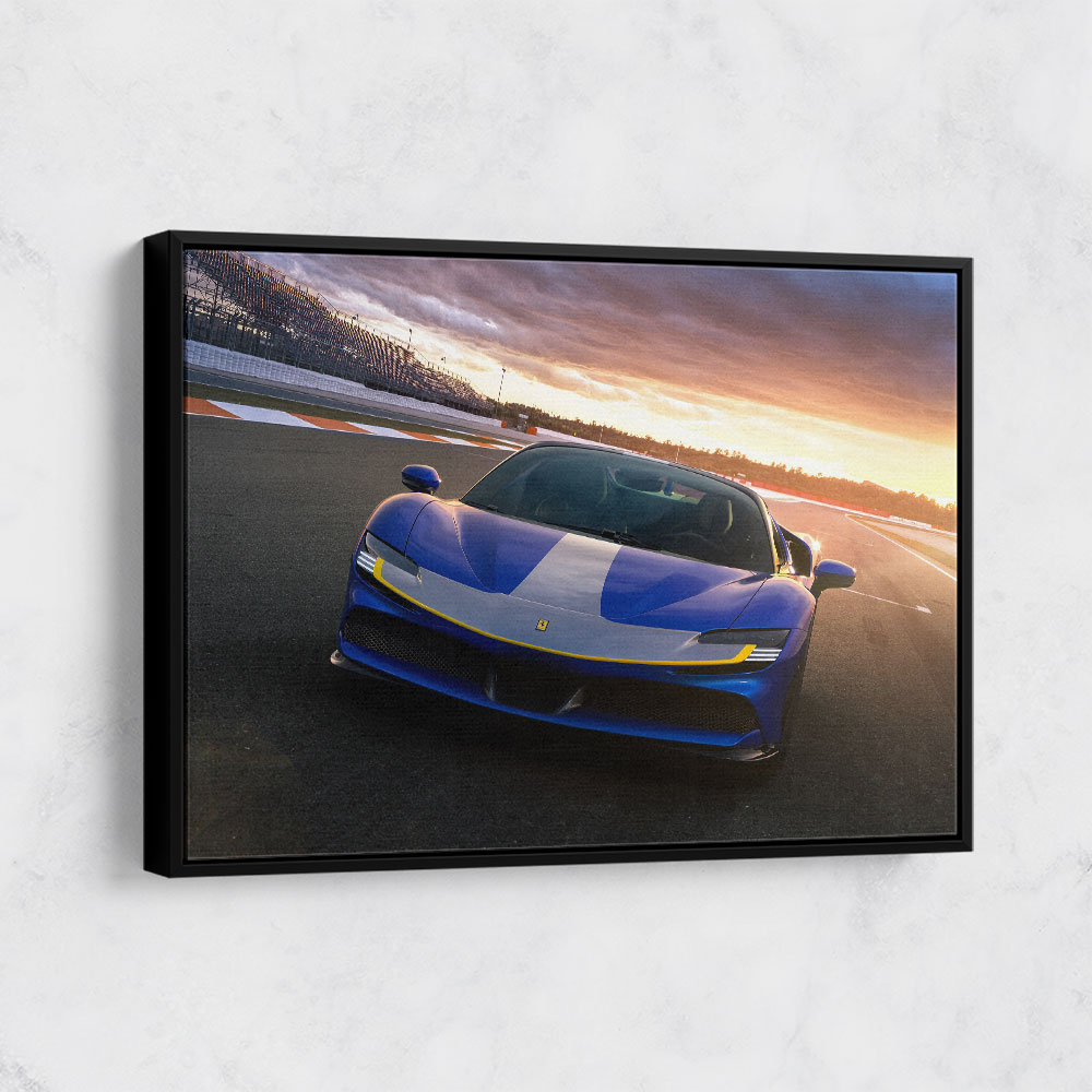 Ferrari SF90 Spider Blue Wall Art