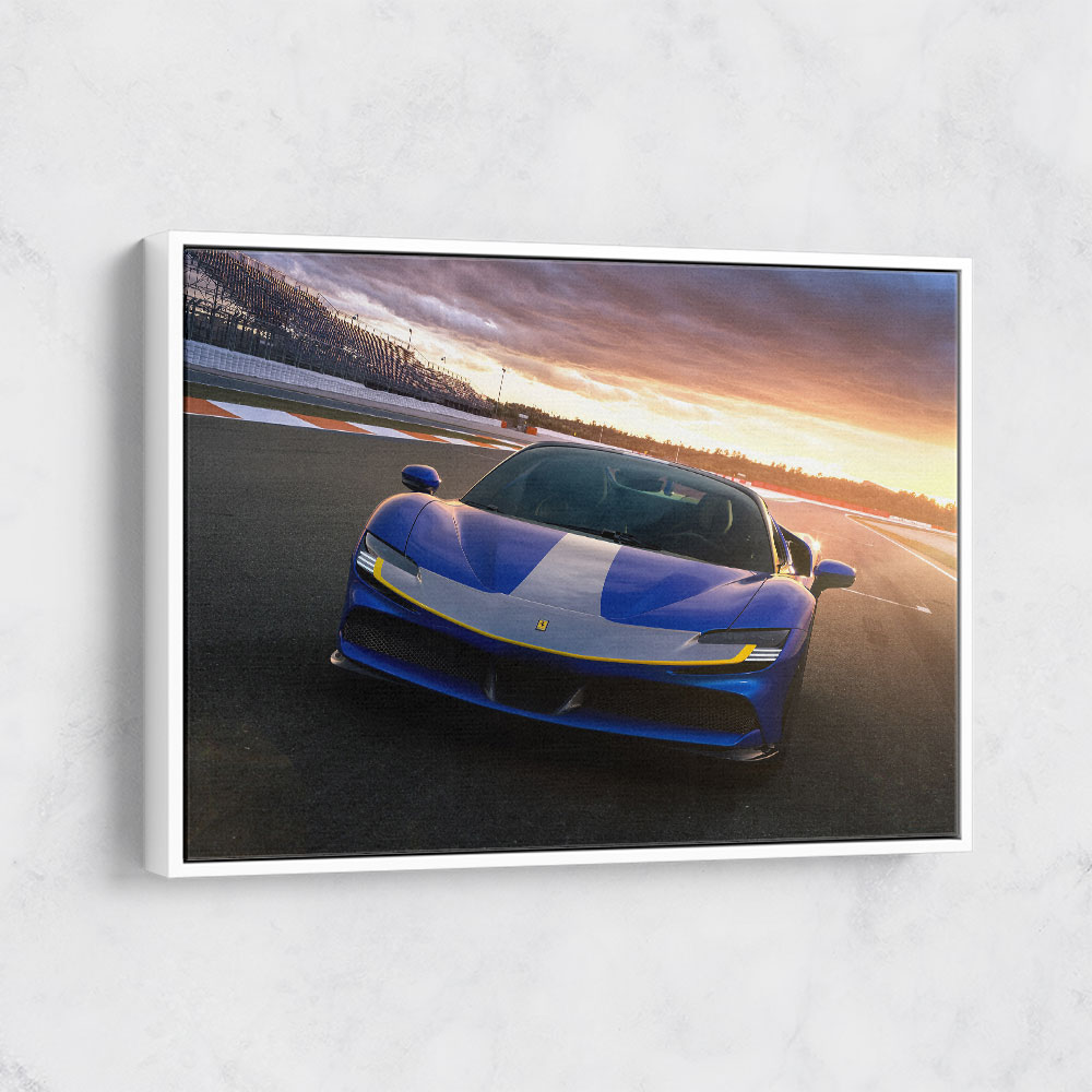 Ferrari SF90 Spider Blue Wall Art