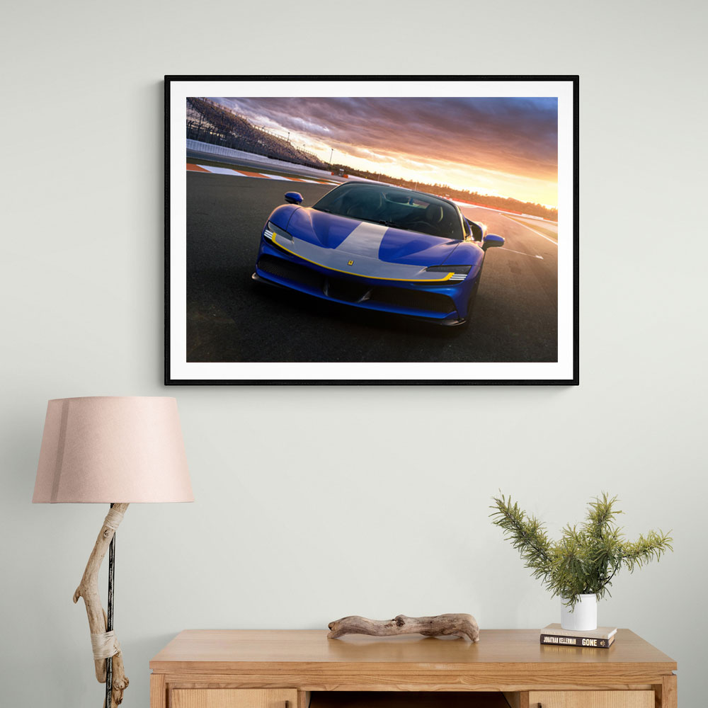 Ferrari SF90 Spider Blue Wall Art