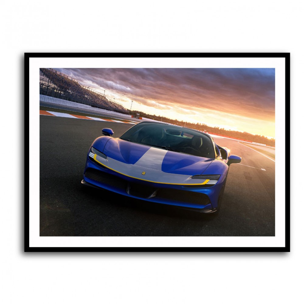 Ferrari SF90 Spider Blue Wall Art