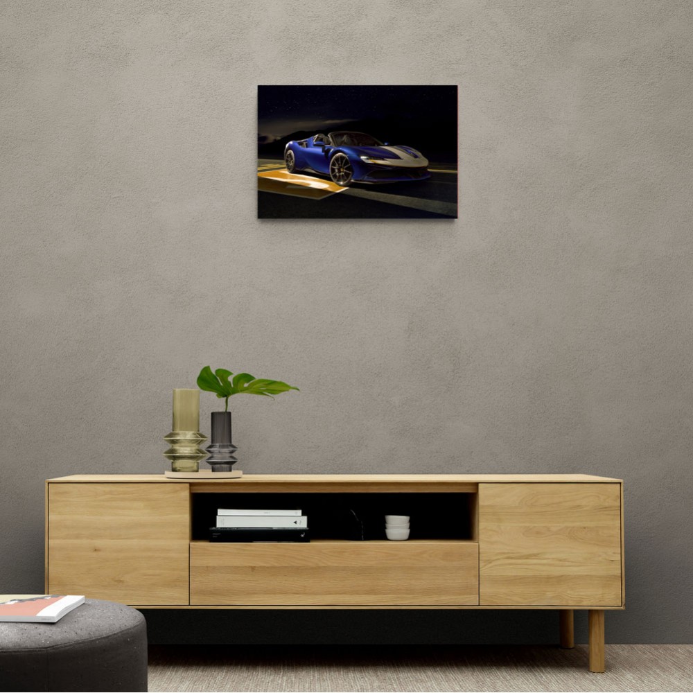 Ferrari SF90 Spider Blue 2 Wall Art