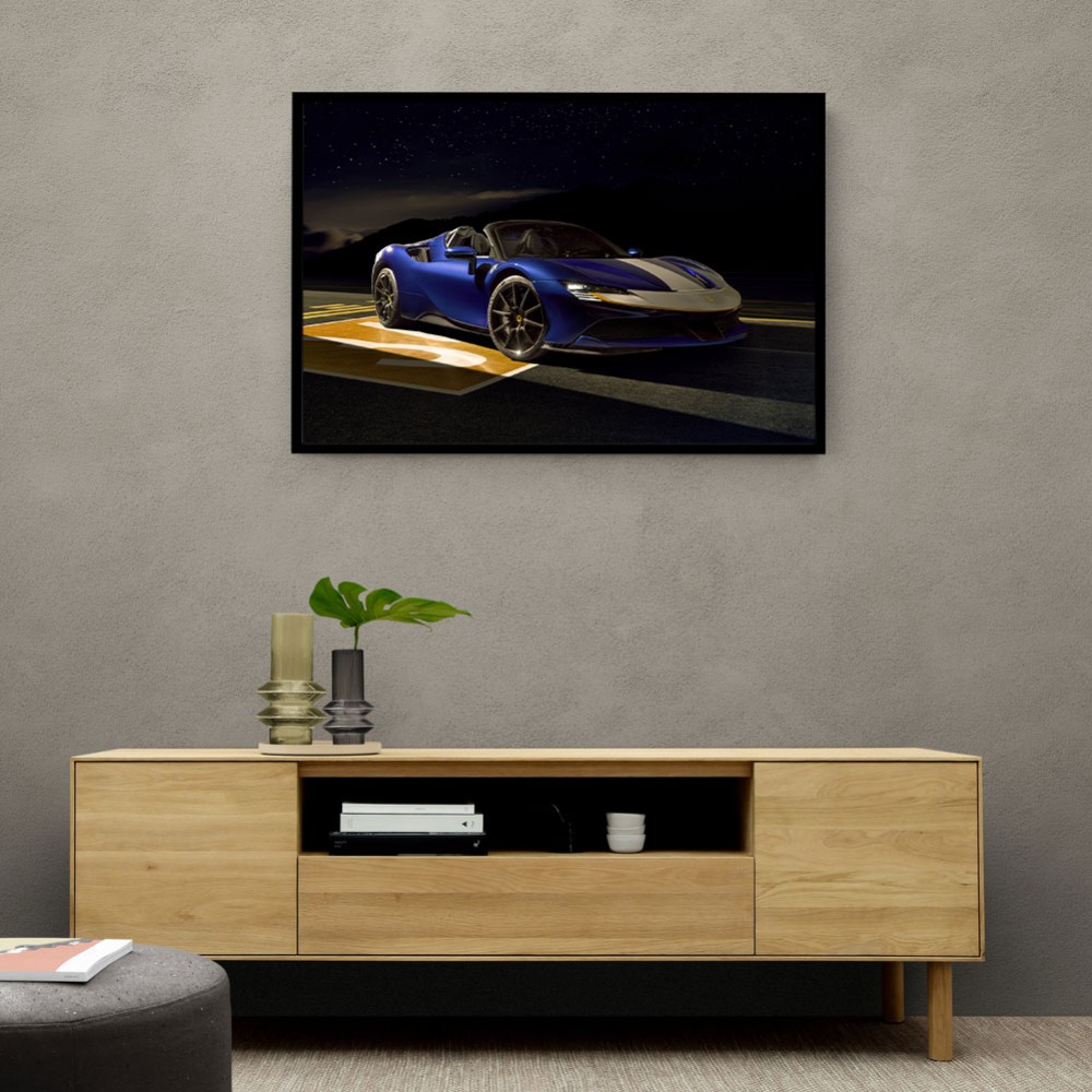 Ferrari SF90 Spider Blue 2 Wall Art