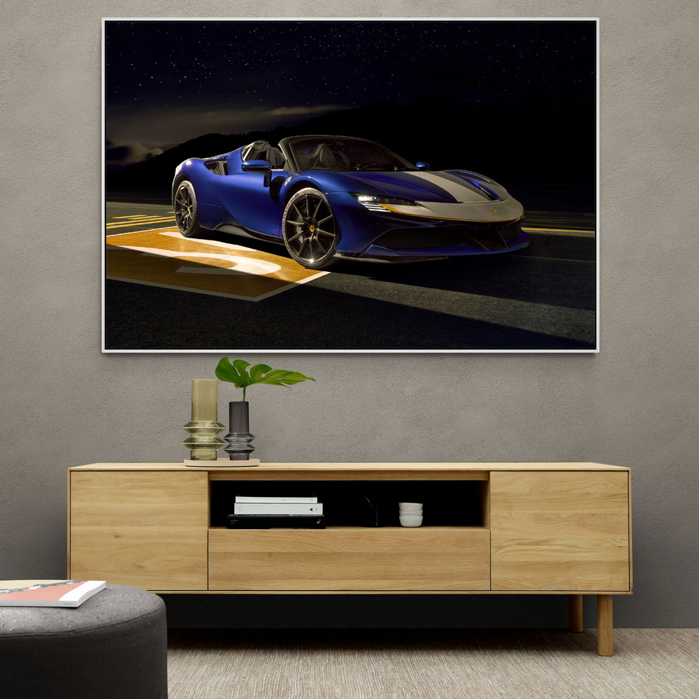 Ferrari SF90 Spider Blue 2 Wall Art