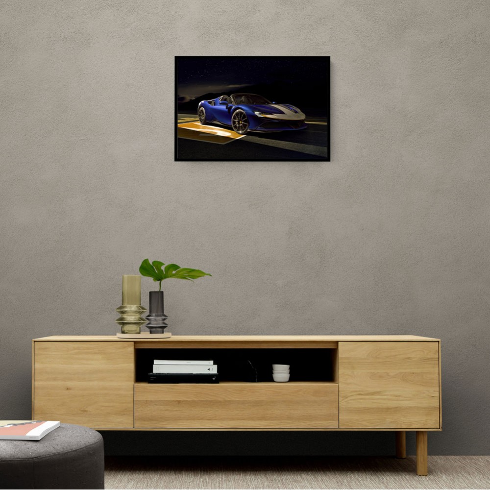 Ferrari SF90 Spider Blue 2 Wall Art