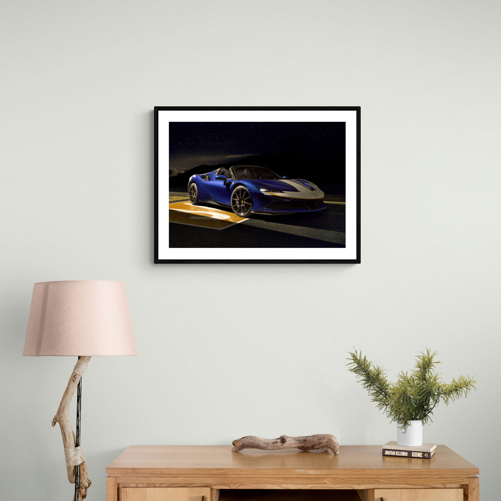 Ferrari SF90 Spider Blue 2 Wall Art