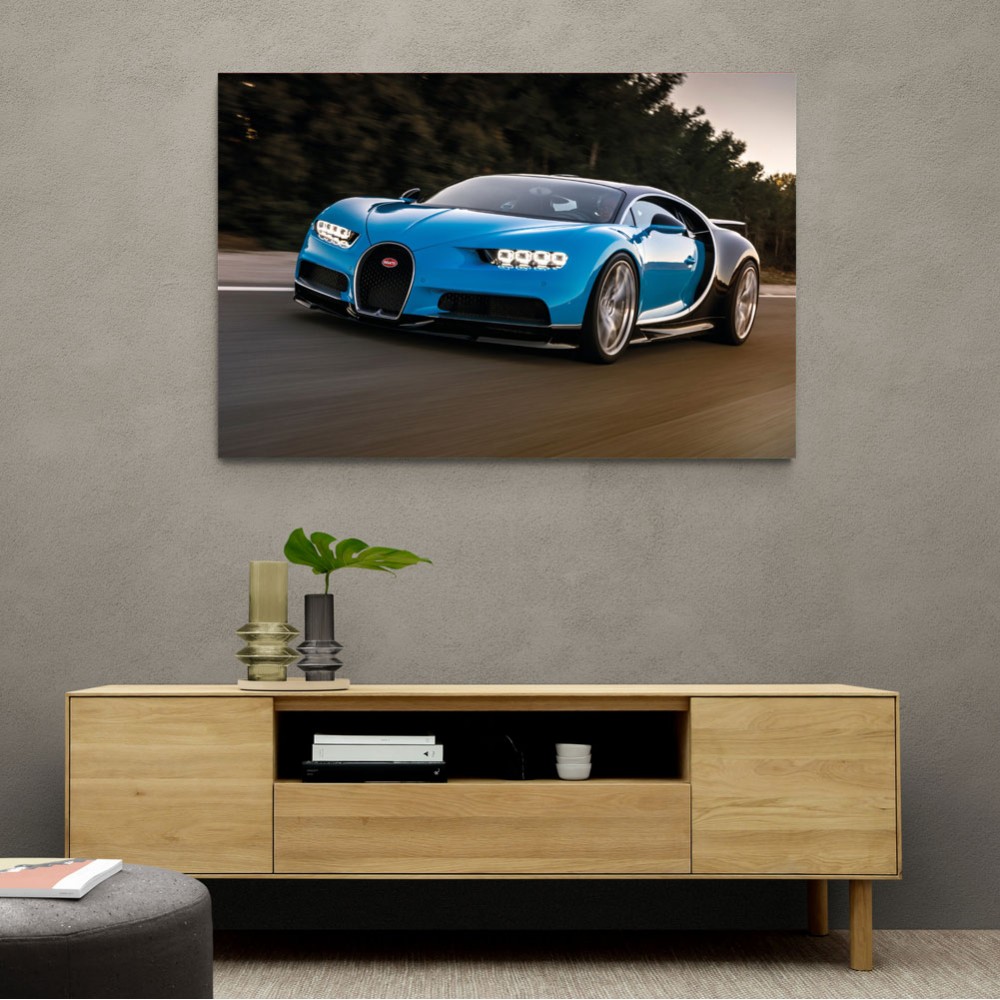 Bugatti Chiron Blue Wall Art