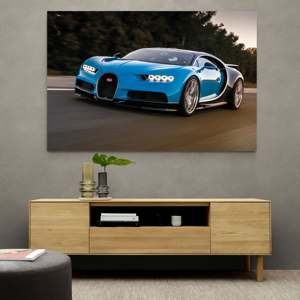 Bugatti Chiron Blue Wall Art Bugatti Chiron Blue Wall Art