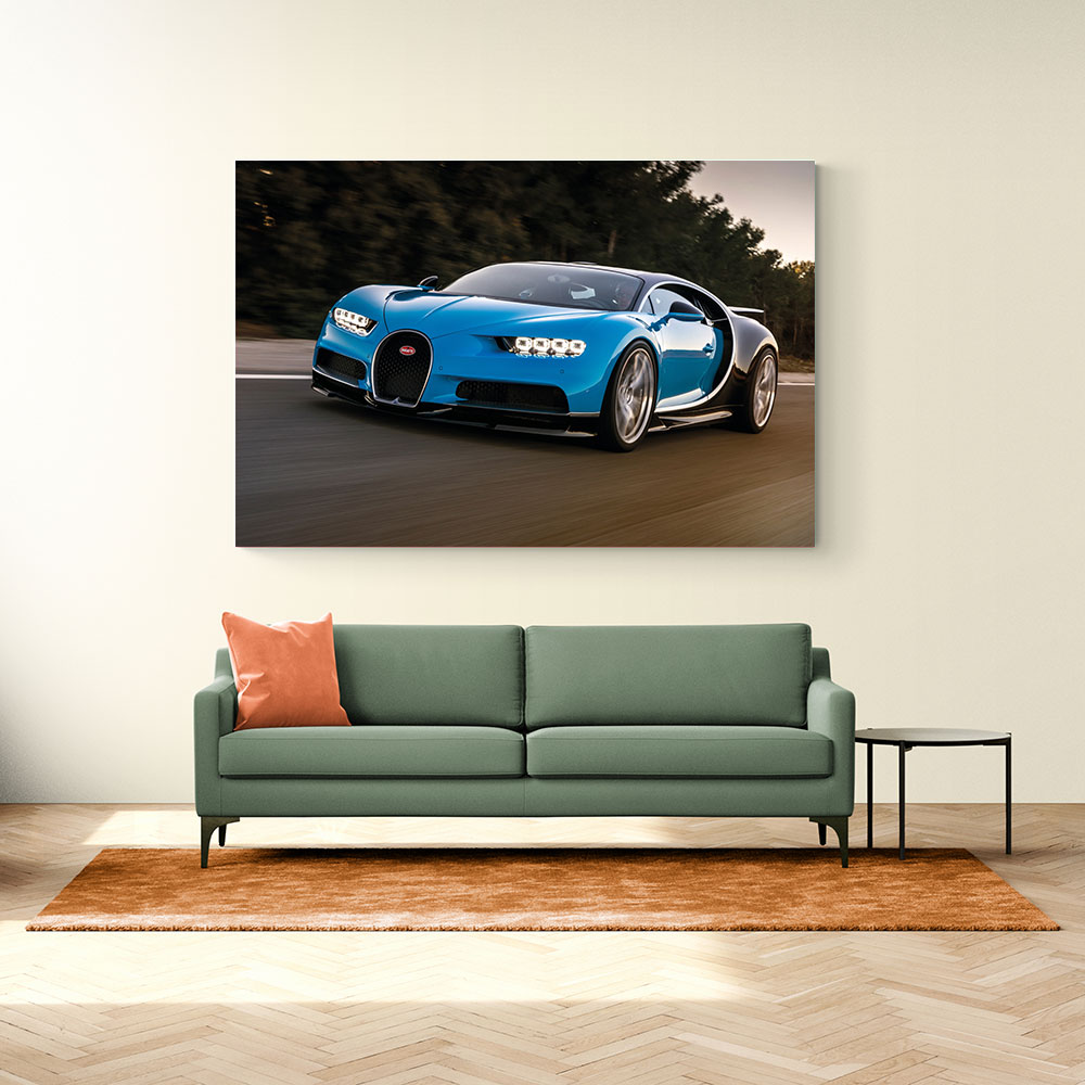 Bugatti Chiron Blue Wall Art