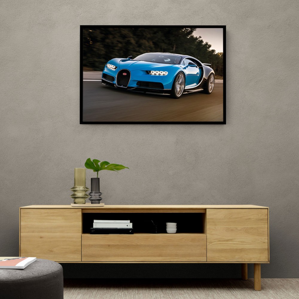 Bugatti Chiron Blue Wall Art