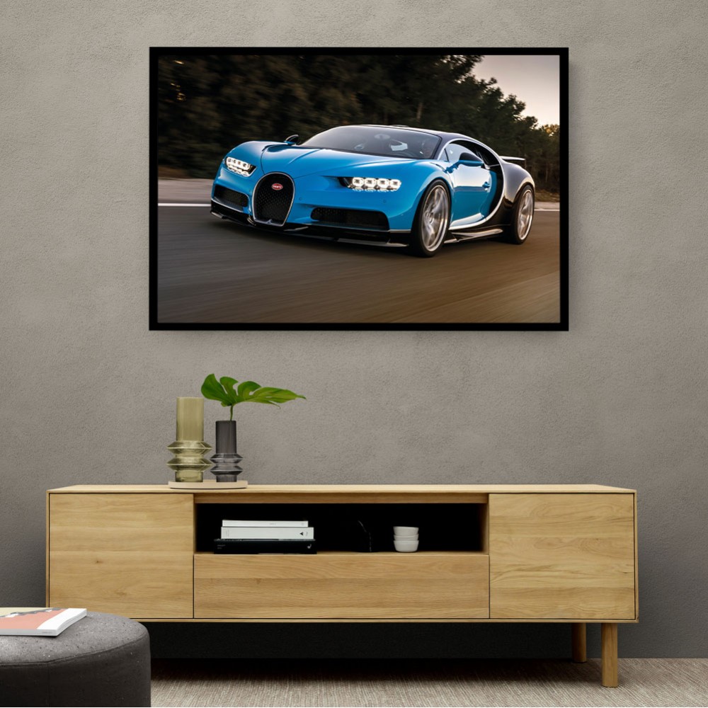 Bugatti Chiron Blue Wall Art