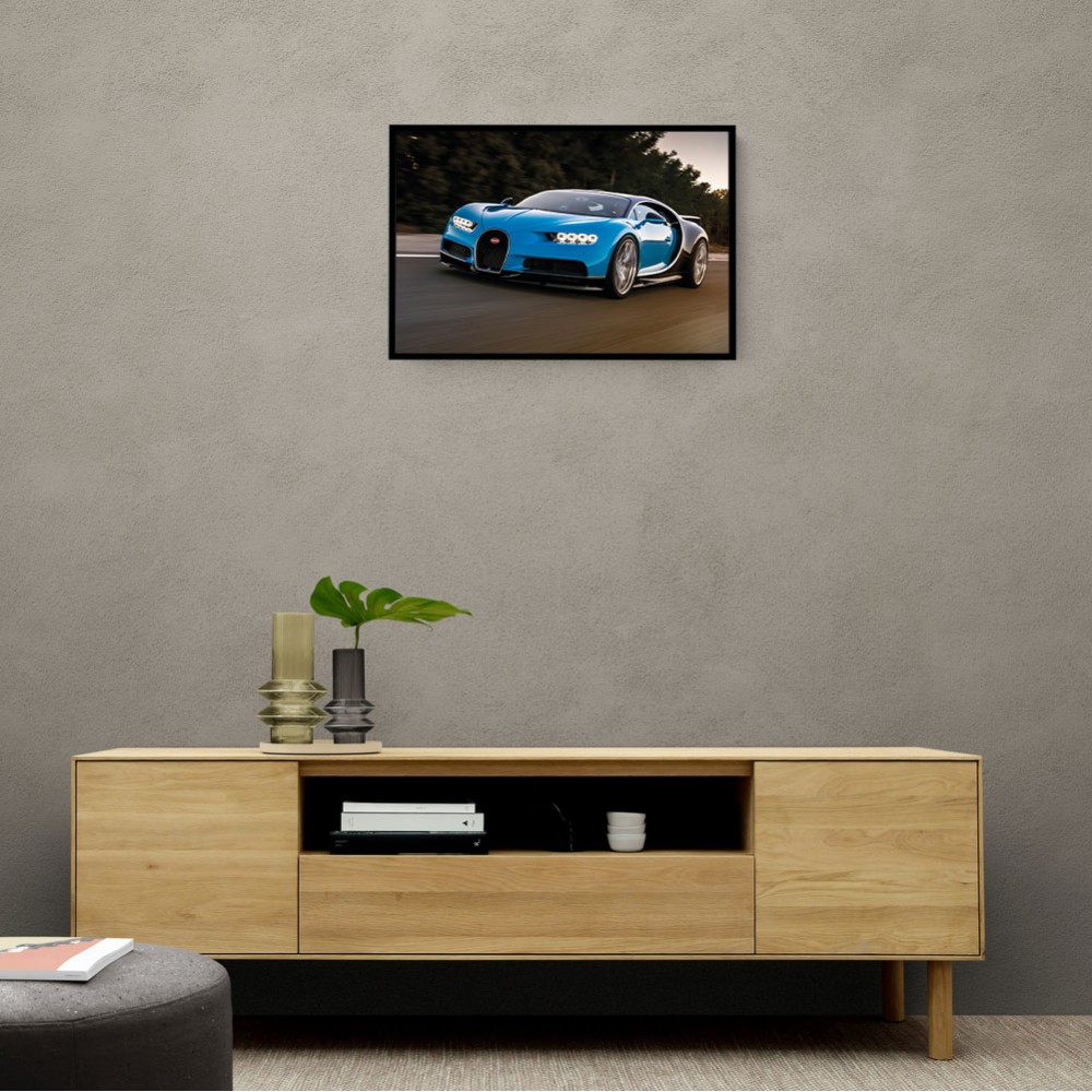 Bugatti Chiron Blue Wall Art