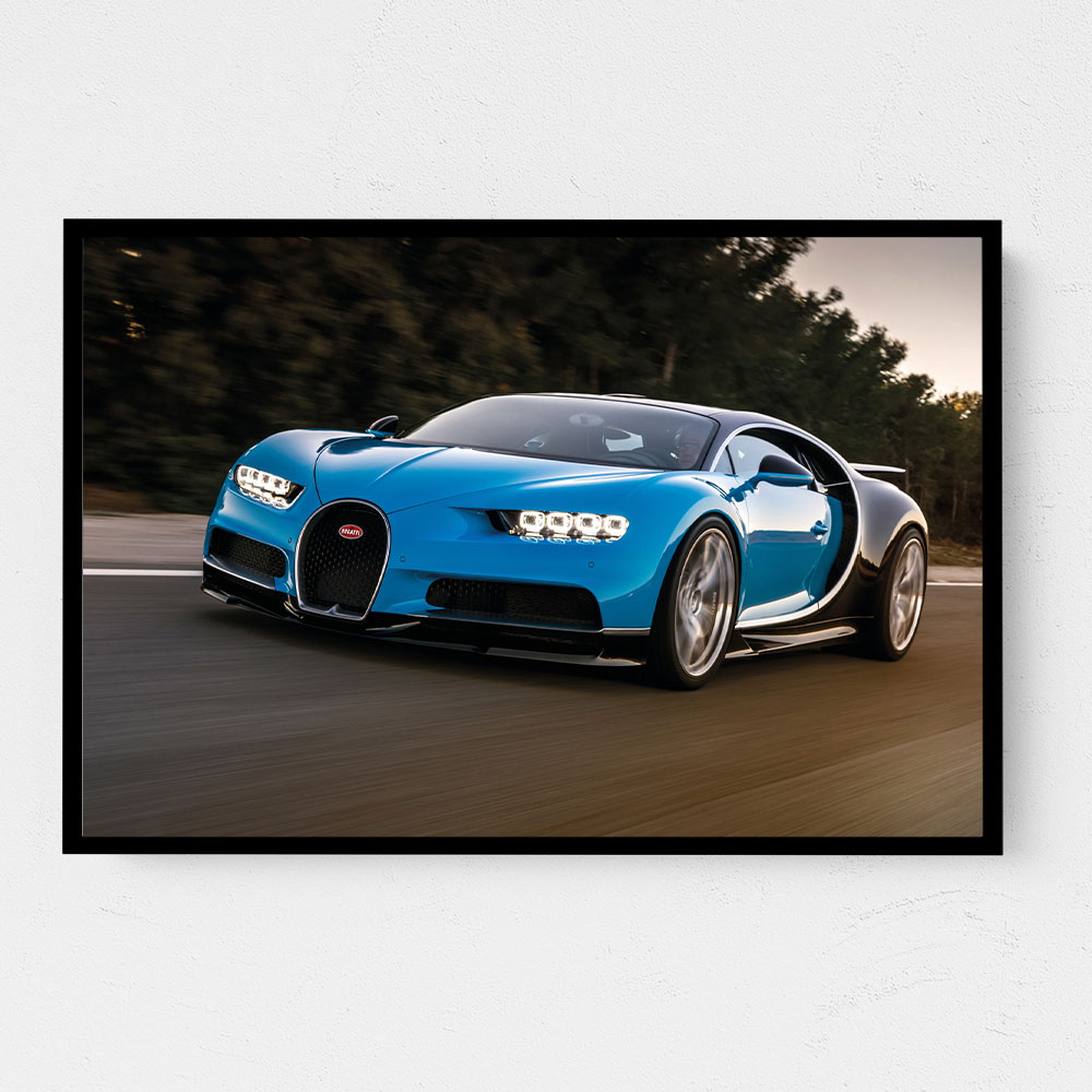 Bugatti Chiron Blue Wall Art