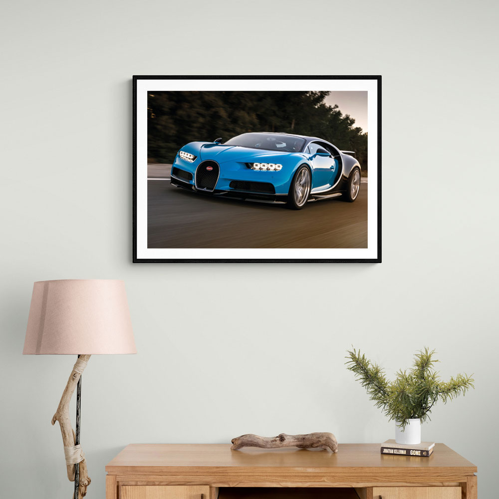 Bugatti Chiron Blue Wall Art