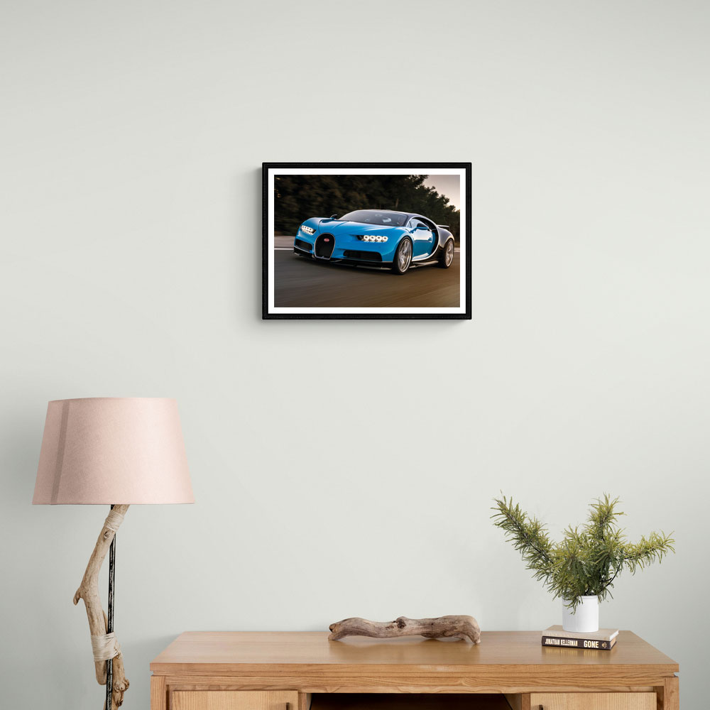 Bugatti Chiron Blue Wall Art