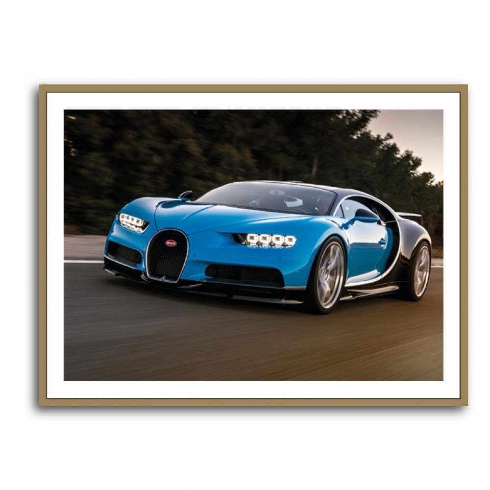 Bugatti Chiron Blue Wall Art Bugatti Chiron Blue Wall Art
