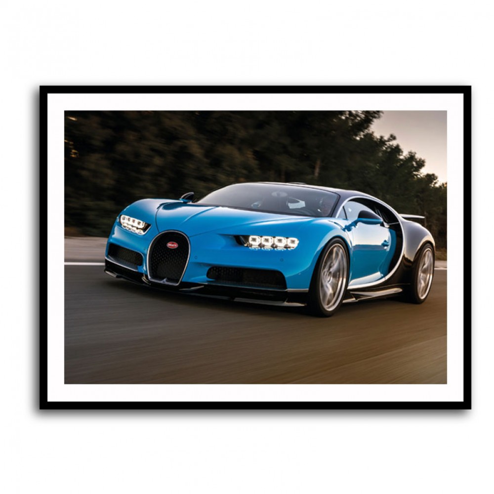 Bugatti Chiron Blue Wall Art