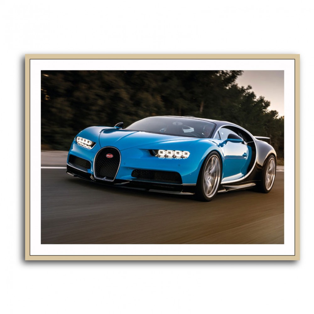Bugatti Chiron Blue Wall Art