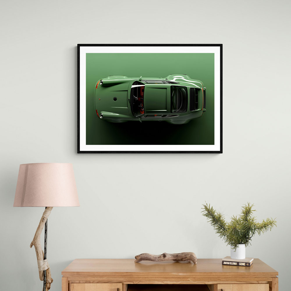 Porsche 911 Carrera Green Wall Art