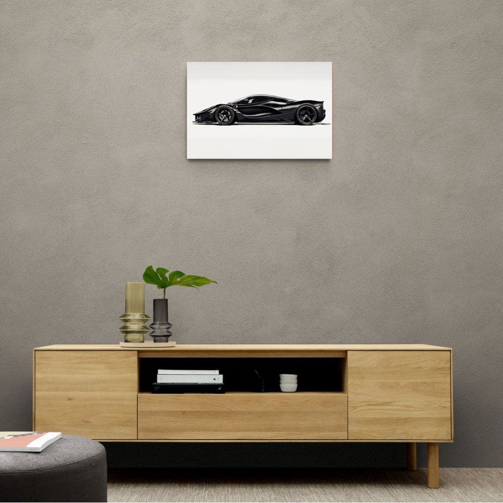 La Ferrari Black Sketch Wall Art